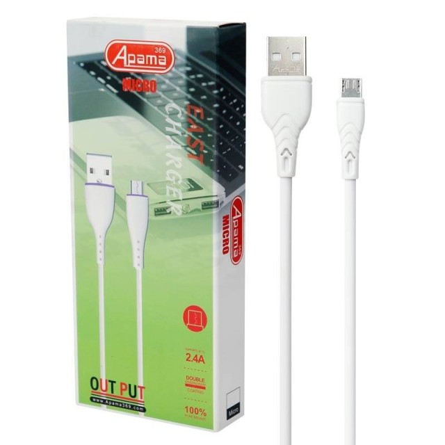 کابل میکرو یو اس بی فست شارژ Apama 369 2.4A 1m