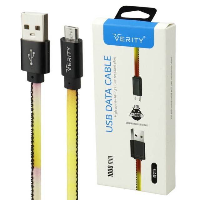 کابل میکرو یو اس بی فست شارژ Verity CB-3112 1m