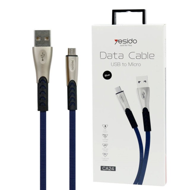 کابل میکرو یو اس بی Yesido CA24 2.4A 1.2m