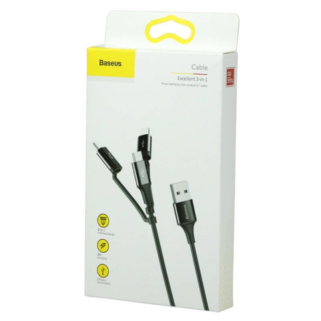 کابل ۳ سر Baseus CA3IN1-ZY 2A 1.2m