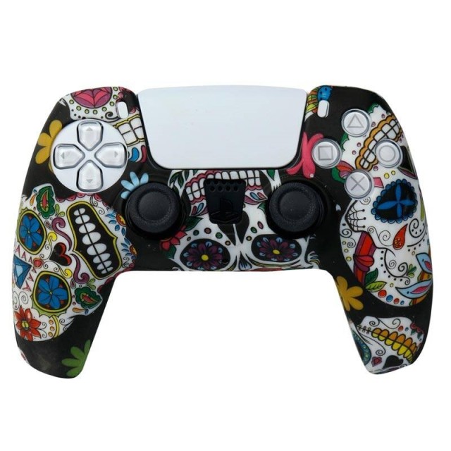 روکش دسته بازی PS5 طرح اسکلت گلدار