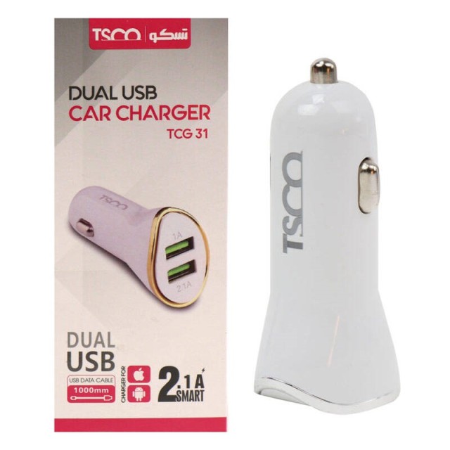 شارژر فندکی TSCO TCG 31 + کابل میکرو یو اس بی