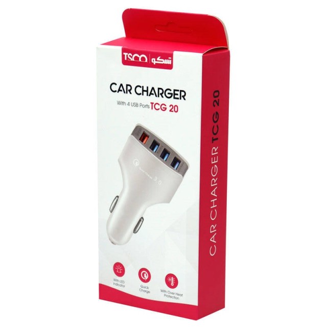 شارژر فندکی TSCO TCG 20 + کابل میکرو یو اس بی