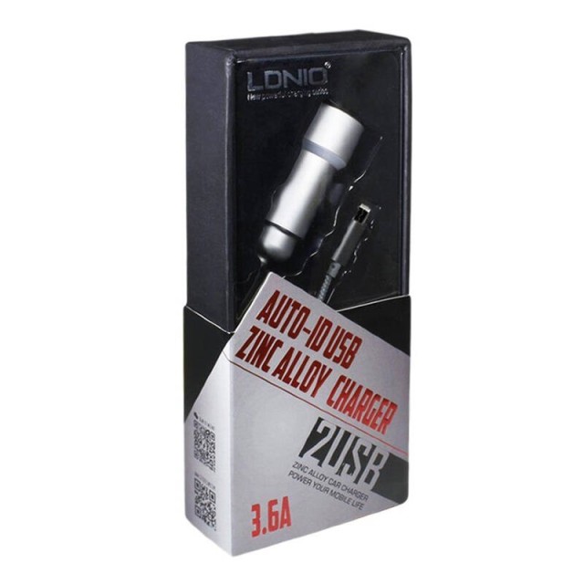 شارژر فندکی LDNIO C302 3.6A + کابل MicroUSB