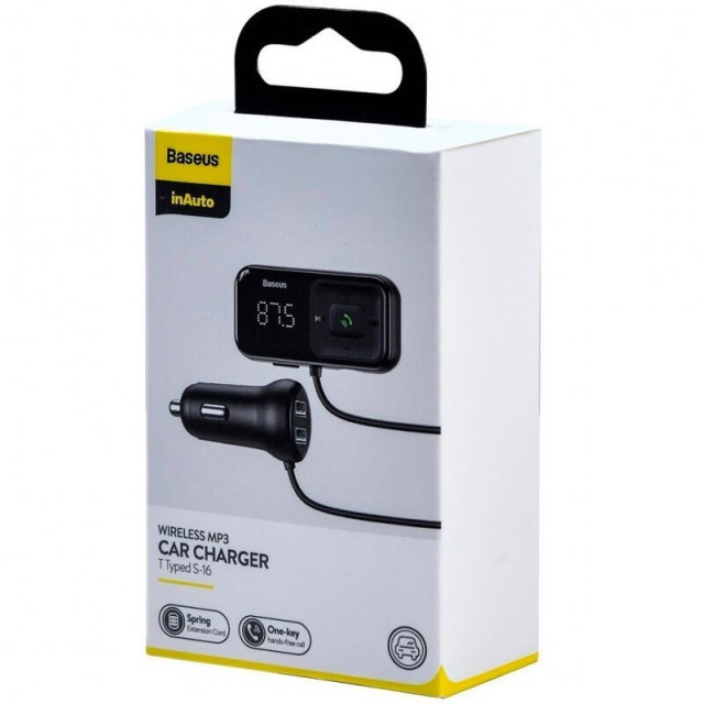 شارژر فندکی + FM Player بلوتوثی Baseus T Typed S-16 CCTM-E01