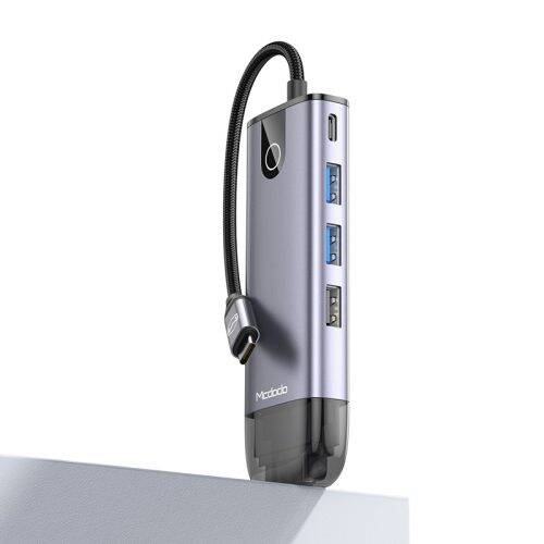 هاب و رم ریدر Mcdodo HU-7730 USB 3.0/HDMI/LAN/TF/SD 100W PD To Type-C