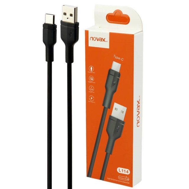 کابل تایپ سی فست شارژ Novax L-114 2.4A 1m