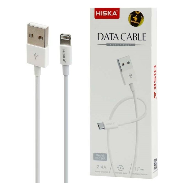 کابل آیفونی Hiska LX-726R 2.4A 1m