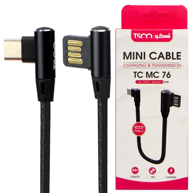 کابل تایپ سی TSCO TC MC 76 20cm دو سر L