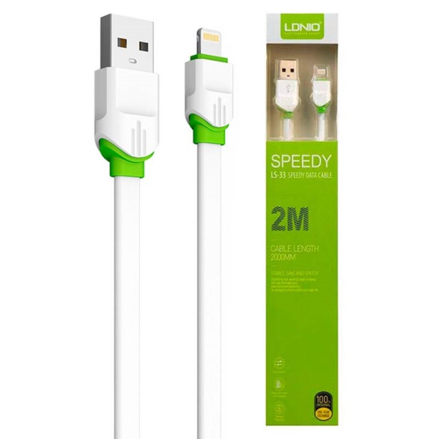 کابل آیفونی فست شارژ Ldnio LS-33 2.4A 2m