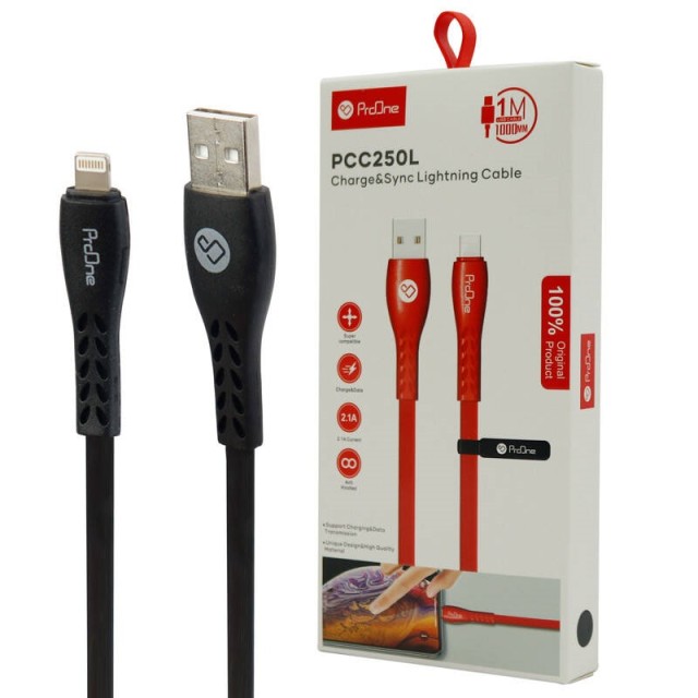 کابل آیفونی ProOne PCC250L 2.1A 1m
