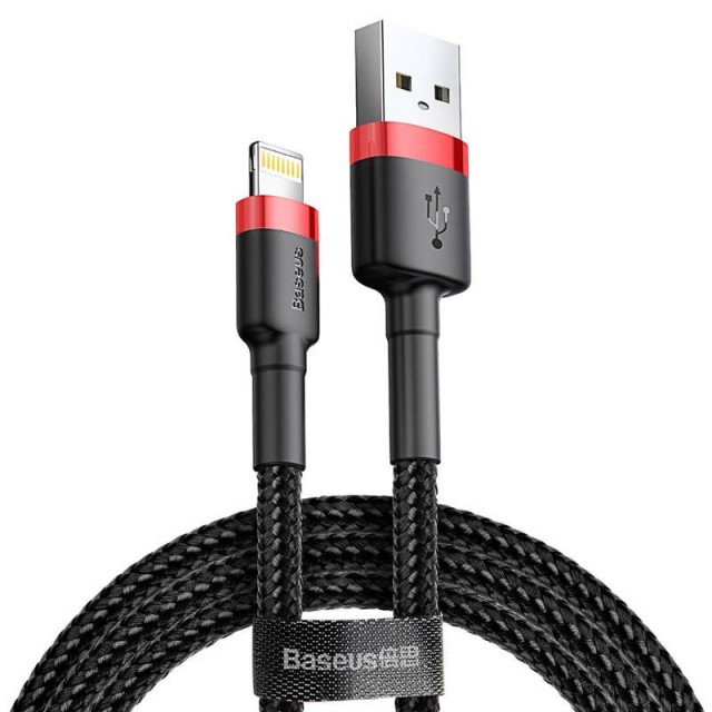 کابل آیفونی فست شارژ Baseus Cafule CALKLF-A 2.4A 50cm