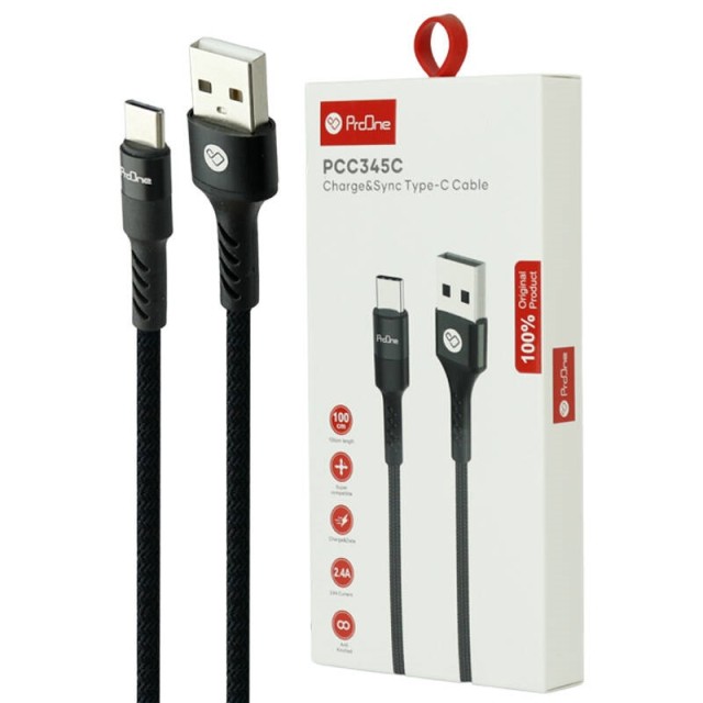 کابل تایپ سی فست شارژ ProOne PCC345C 2.4A 1m