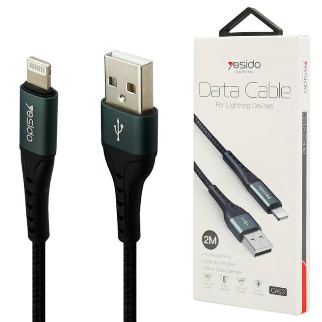 کابل آیفونی فست شارژ Yesido CA63 2.4A 2m