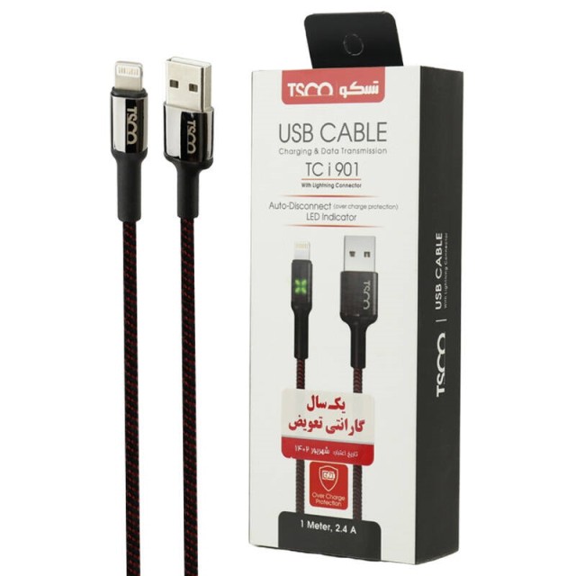 کابل آیفونی فست شارژ TSCO TCI901 2.4A 1m