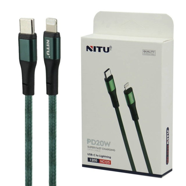 کابل تبدیل فست شارژ Nitu NC125 Type-C to Lightning PD 20W 1.2m