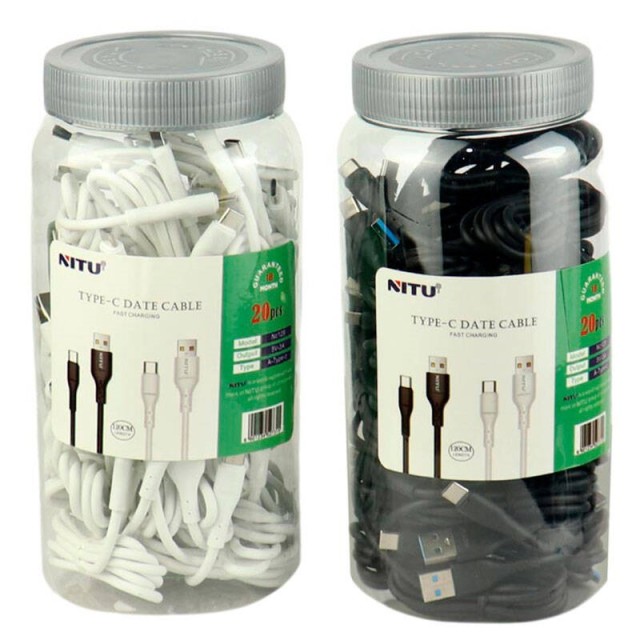 کابل تبدیل فست شارژ Nitu NC140 Type-C To Lightning 20W 1.2m بسته ۲۰ عددی