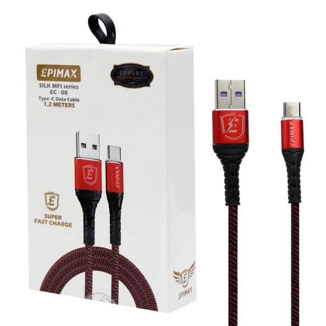 کابل تایپ سی فست شارژ Epimax EC-08 5A 1.2m