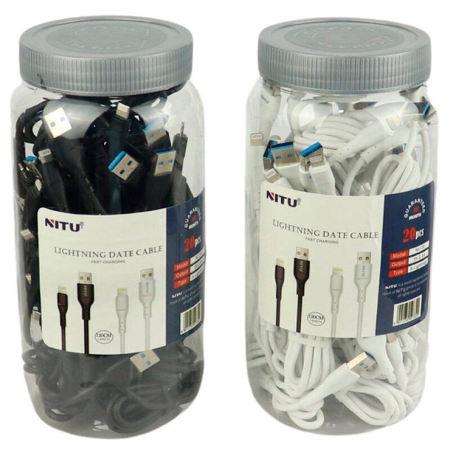 کابل آیفونی فست شارژ Nitu NC130 2.4A 1.2m بسته ۲۰ عددی