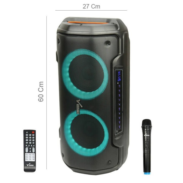 اسپیکر چمدانی بلوتوثی رم و فلش خور Vanmaax MAX-450 + میکروفون و ریموت کنترل