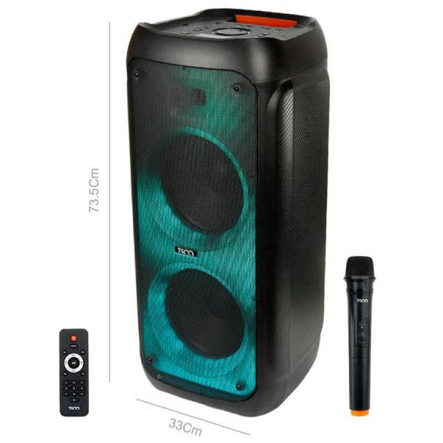 اسپیکر چمدانی بلوتوثی رم و فلش خور TSCO TS 2081 + میکروفون و ریموت کنترل