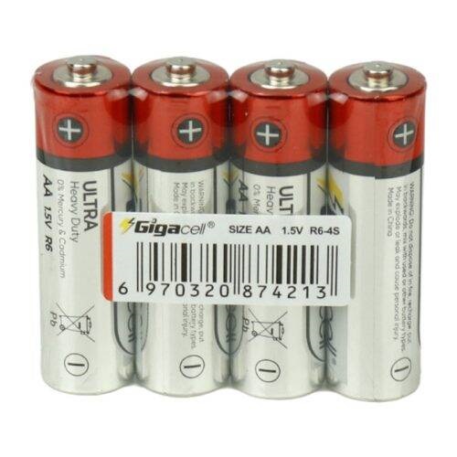 باتری چهارتایی قلمی Gigacell Ultra Heavy Duty R6 1.5V AA بسته ۴۰ عددی شرینک