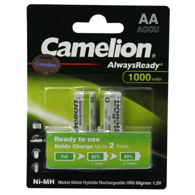 باتری قلمی شارژی Camelion Alwaysready NH-AA1000BP2 AA 1000mAh