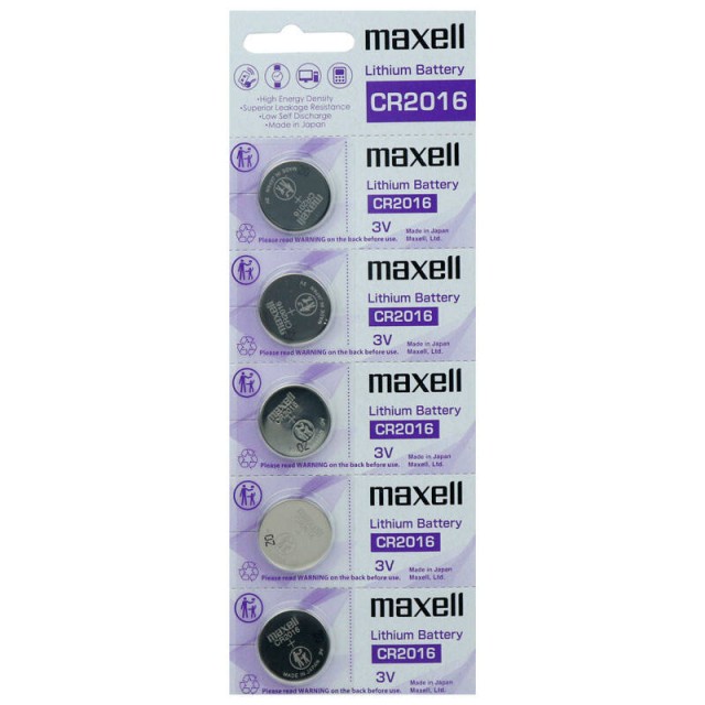 باتری سکه ای Maxell CR2016 بسته ۵ عددی