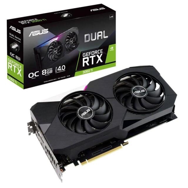کارت گرافیک ASUS Dual GeForce RTX 3060Ti V2 OC 8GB GDDR6 256Bit