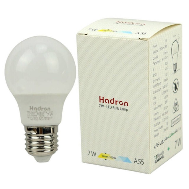 لامپ حبابی LED هادرون Hadron A55 E27 7W