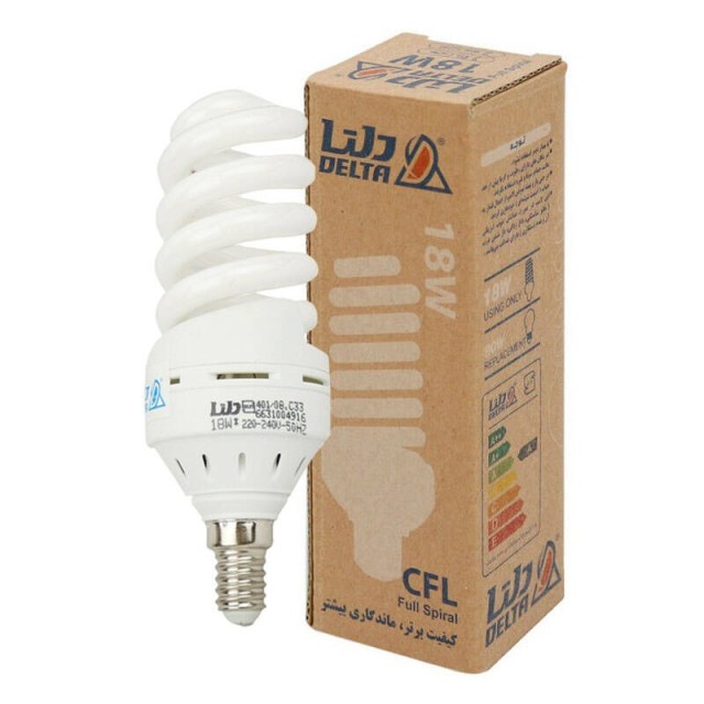 لامپ کم مصرف دلتا Delta Full Spiral E14 18W