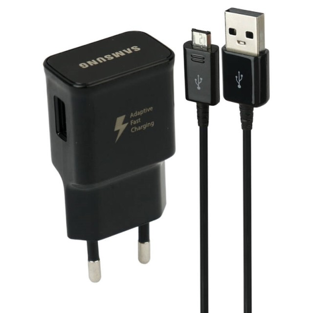 شارژر دیواری فست شارژ اورجینال Samsung EP-TA20EBE 2A + کابل میکرو یو اس بی