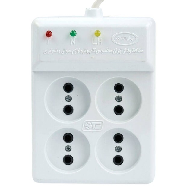 محافظ برق صوتی تصویری ۴ خانه تهران الکتریک با کابل ۱ متری Tehran Electric