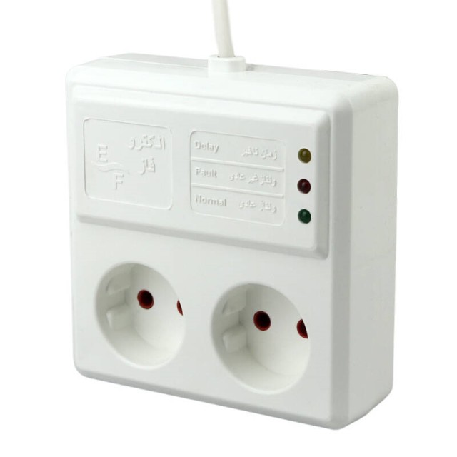 محافظ برق یخچال و فریزر ۲ خانه الکتروفاز با کابل ۱٫۵ متری Electrofaz 2002