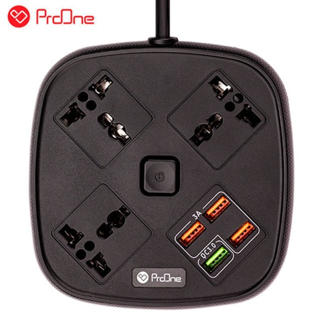 چند راهی ۳ خانه برق پرووان SKT02 با کابل ۲ متری + شارژر USB