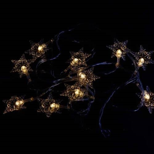 ریسه سوزنی ۱۰ لامپ طرح دانه برف آفتابی ۲٫۵ متری