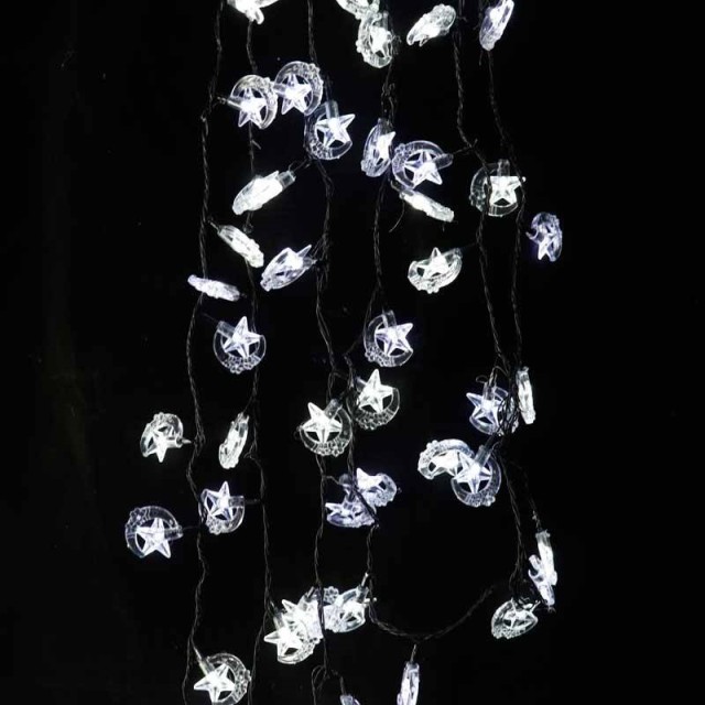 ریسه طرح ماه و ستاره مهتابی طول 4 متر