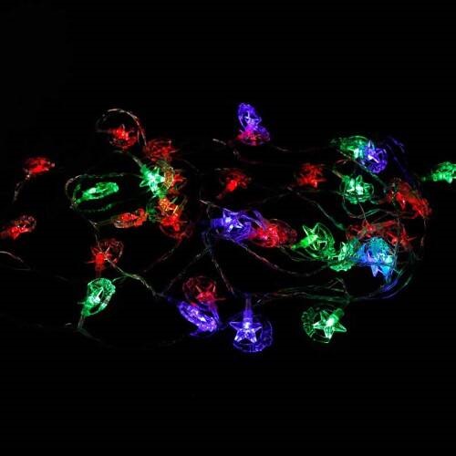 ریسه طرح ماه و ستاره رنگی طول 5 متر