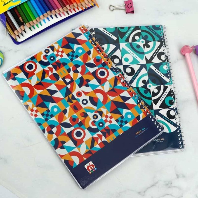 دفتر سیمی ۴۰ برگ طرح کلاسیک نهال آلما کد ۷۴۱۶