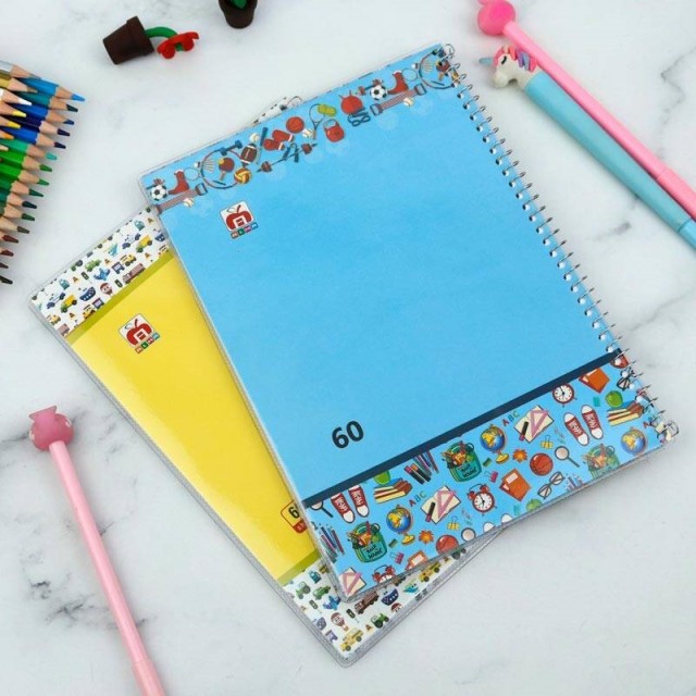 دفتر سیمی ۶۰ برگ طرح گل نهال آلما کد ۷۶۸۵