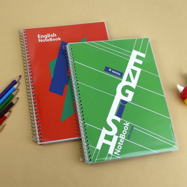 دفتر سیمی ۱۰۰ برگ ۲ خط طرح دار Nahal Max کد ۳۱۳۲