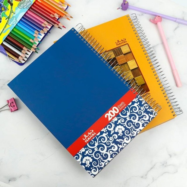 دفتر سیمی ۲۰۰ برگ طرح دار Nahal Alma کد ۱۲۱۵