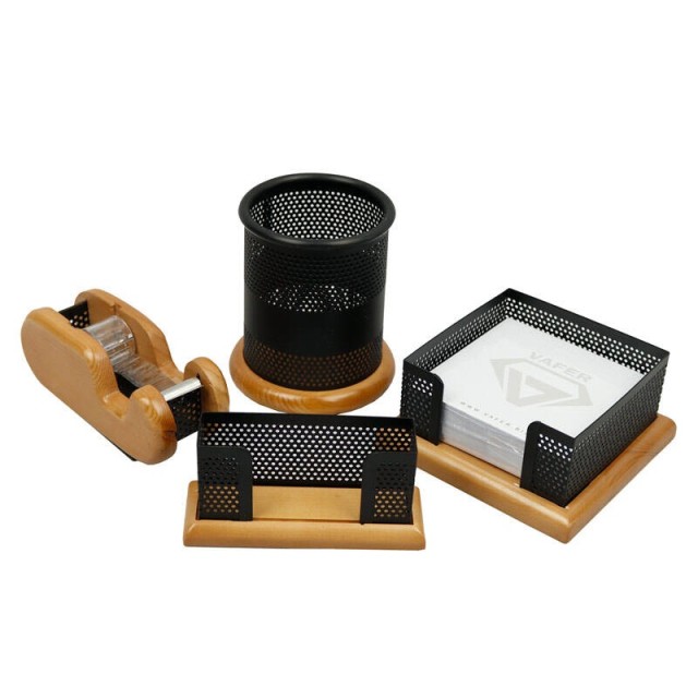 ست رومیزی چهار تکه چوب و فلز Vafer Vz-207