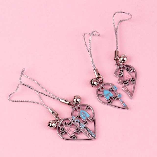 آویز فلش و موبایل طرح ست قلب