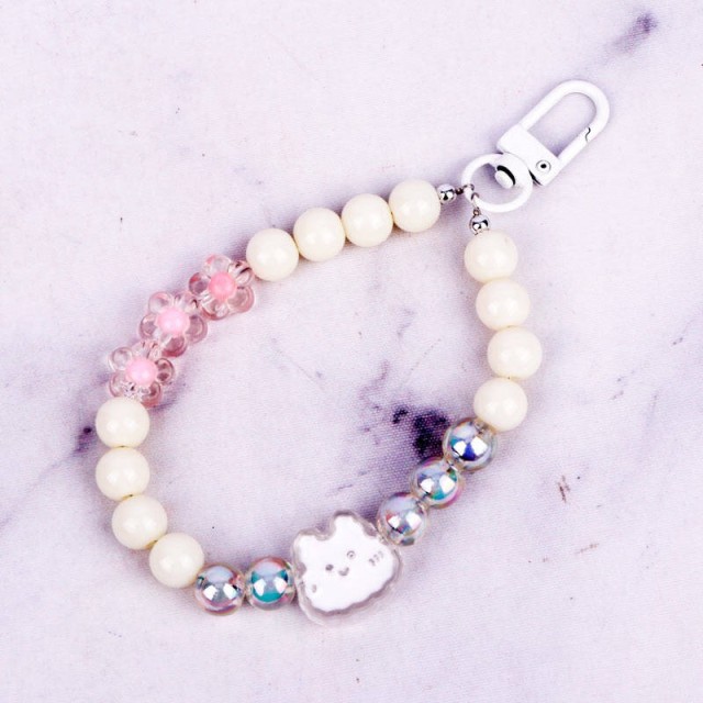 آویز موبایل دستبندی مروارید سفید