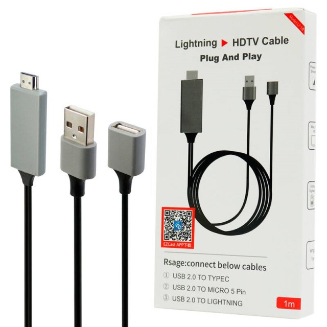 کابل تبدیل L7-58 USB To HDMI (MHL) 1m