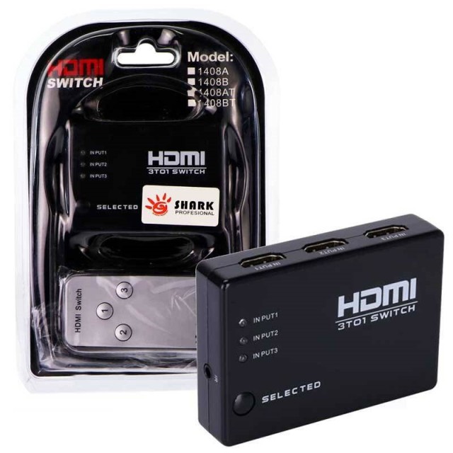 سوییچ Shark 3T01 3Port HDMI کنترل دار