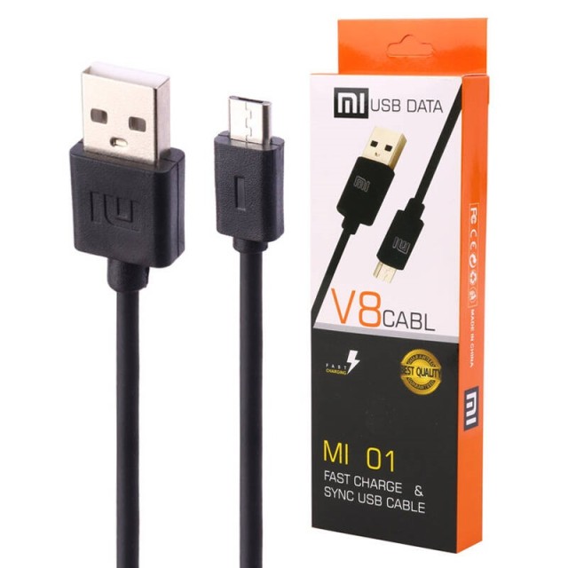 کابل میکرو یو اس بی فست شارژ Xiaomi V8 Mi01 1m