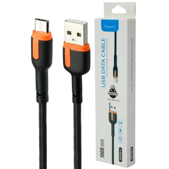کابل میکرو یو اس بی فست شارژ Verity CB31420 1m