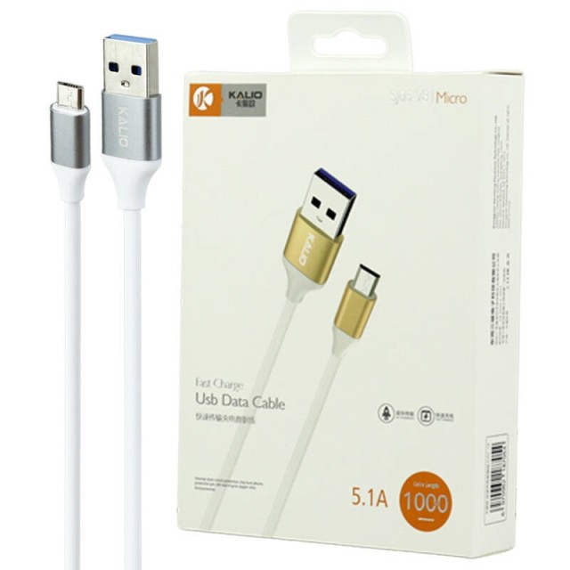 کابل میکرو یو اس بی فست شارژ Kalio SJ05-V8 5.1A 1m